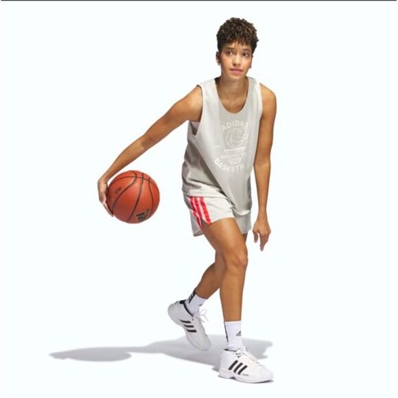 nwt ADIDAS Sustainable Select Jersey Basketball Tank in Limestone - Size L - Picture 9 of 9